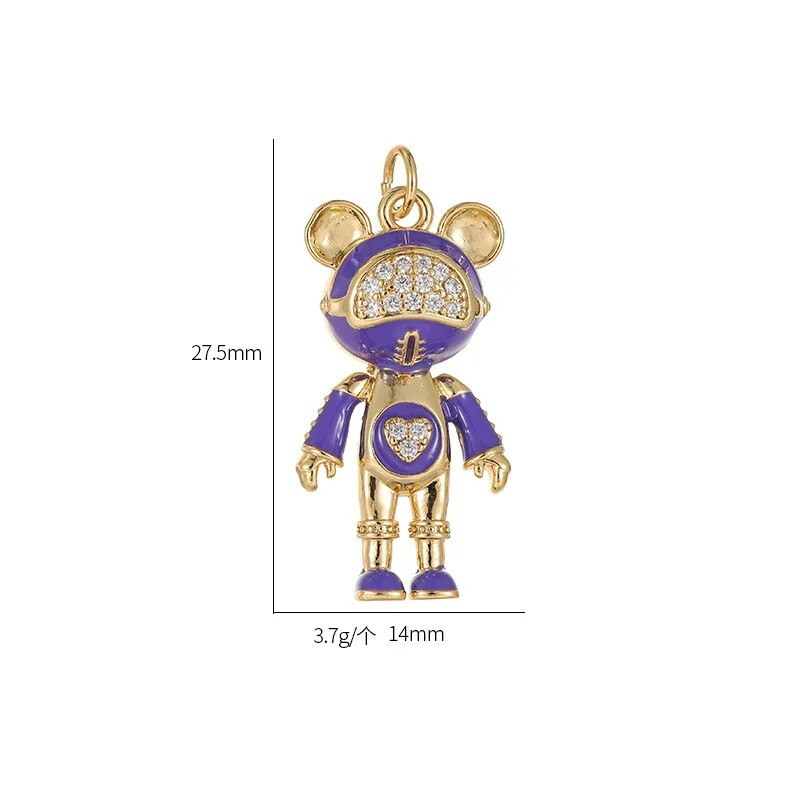 Mieli meškiuko pakabukai papuošalai „pasidaryk pats“ apyrankės, karoliai, auskarai, aksesuarai, mielas žavesys, mada, populiari medžiaga, padengta variu