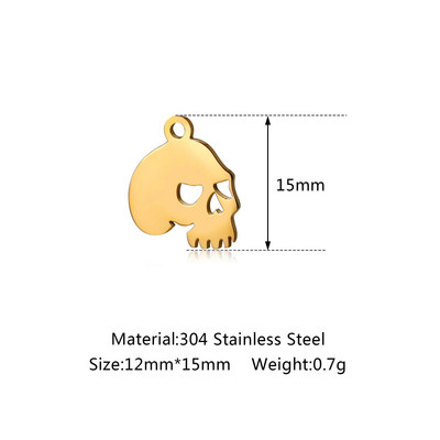 5 tk / partii õõnsad Halloweeni teemalised amuletid roostevabast terasest pealuu / kõrvits / vampiiri nahkhiir / nõid / ämblik / kummitusripatsid ehete valmistamiseks