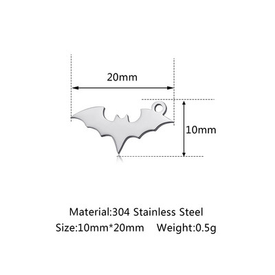 5 tk / partii õõnsad Halloweeni teemalised amuletid roostevabast terasest pealuu / kõrvits / vampiiri nahkhiir / nõid / ämblik / kummitusripatsid ehete valmistamiseks