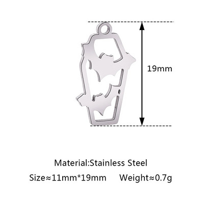 5 tk / partii õõnsad Halloweeni teemalised amuletid roostevabast terasest pealuu / kõrvits / vampiiri nahkhiir / nõid / ämblik / kummitusripatsid ehete valmistamiseks