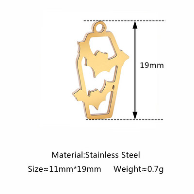 5 tk / partii õõnsad Halloweeni teemalised amuletid roostevabast terasest pealuu / kõrvits / vampiiri nahkhiir / nõid / ämblik / kummitusripatsid ehete valmistamiseks