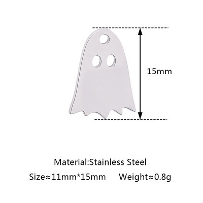 5 tk / partii õõnsad Halloweeni teemalised amuletid roostevabast terasest pealuu / kõrvits / vampiiri nahkhiir / nõid / ämblik / kummitusripatsid ehete valmistamiseks