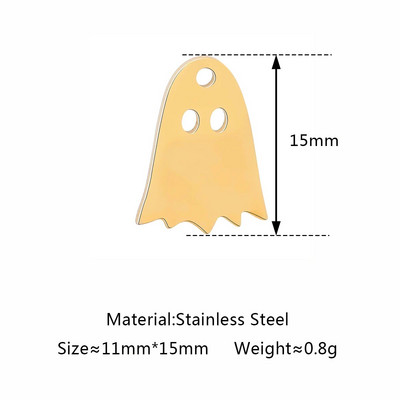 5 tk / partii õõnsad Halloweeni teemalised amuletid roostevabast terasest pealuu / kõrvits / vampiiri nahkhiir / nõid / ämblik / kummitusripatsid ehete valmistamiseks