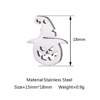 5 tk / partii õõnsad Halloweeni teemalised amuletid roostevabast terasest pealuu / kõrvits / vampiiri nahkhiir / nõid / ämblik / kummitusripatsid ehete valmistamiseks