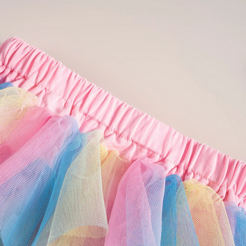 Καλοκαιρινή φούστα για κορίτσια Tutu 1-4Y Παιδικά Rainbow Princess Mini φούστες Μικρό κορίτσι χαριτωμένες φούστες