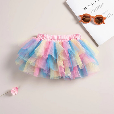 Fusta tutu pentru fete de vară 1-4 ani Copii fuste mini prințesă curcubeu Fuste drăguțe pentru fete mici