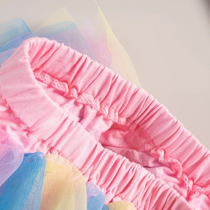 Καλοκαιρινή φούστα για κορίτσια Tutu 1-4Y Παιδικά Rainbow Princess Mini φούστες Μικρό κορίτσι χαριτωμένες φούστες