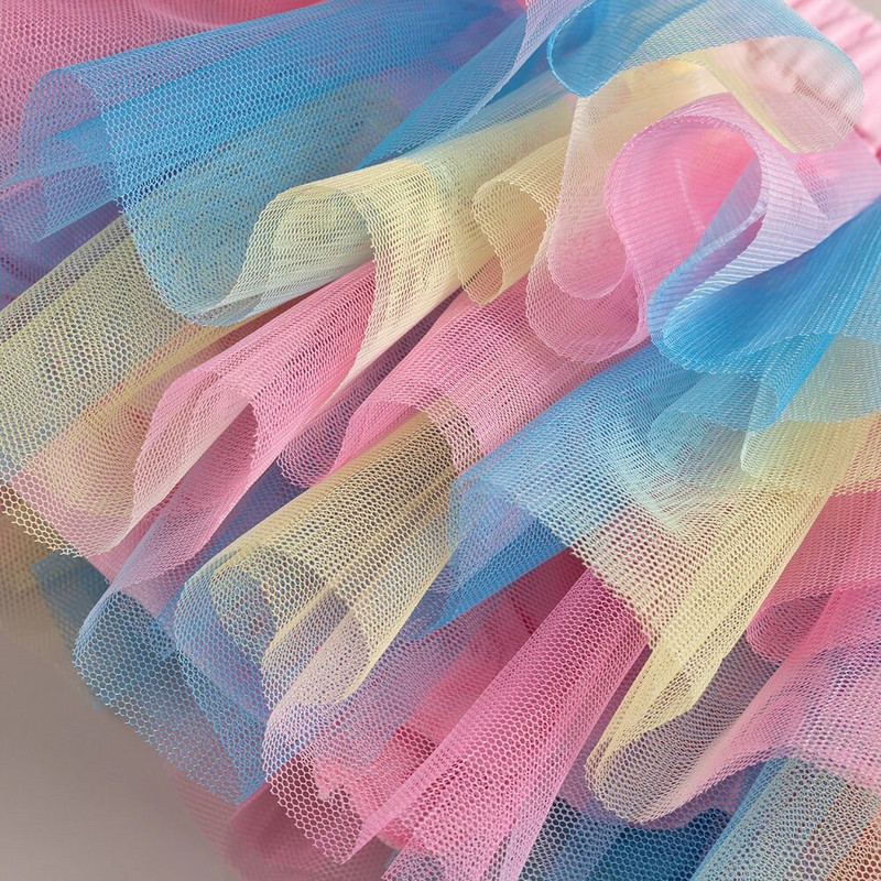 Καλοκαιρινή φούστα για κορίτσια Tutu 1-4Y Παιδικά Rainbow Princess Mini φούστες Μικρό κορίτσι χαριτωμένες φούστες