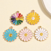 10 tk kullavärvi 21x18mm armsad värvilised päevalillevõlusid lillemailiga ripats DIY käsitsi valmistatud ehete valmistamise tarvikutele