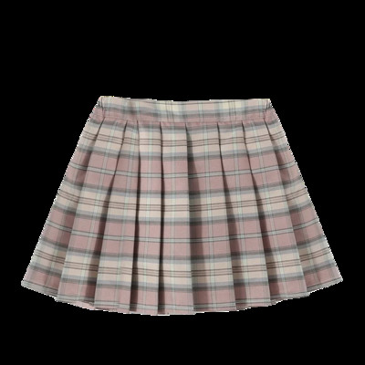 Tüdrukud Kevadsuvi Mood Ruuduline Plisseeritud seelik Beebi Laste Vöökleit Laste Kolledži stiil Vabaaja kostüümid Lühikesed seelikud