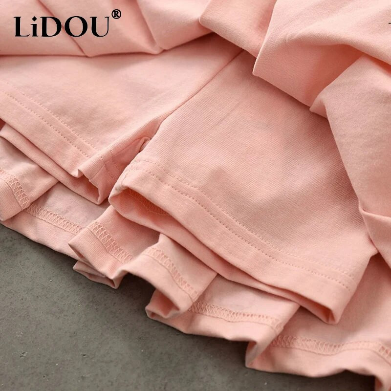 2023. aasta suvine Kawaii seelik tüdrukule Korea mood Esteetiline armas kleit vabaaja šikk ühevärviline lasteriided armas peokleit