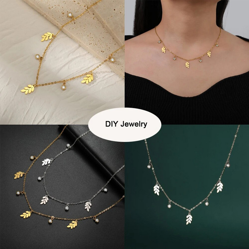 EUEAVAN 5 tk Mini amuletid roostevabast terasest lehtede võlu ehete valmistamisel väikestest taimedest ripats DIY kaelakee käevõru kõrvarõngad kingitus