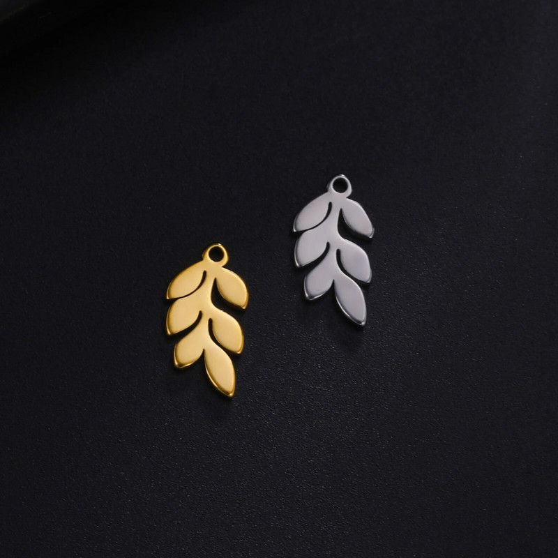 EUEAVAN 5 tk Mini amuletid roostevabast terasest lehtede võlu ehete valmistamisel väikestest taimedest ripats DIY kaelakee käevõru kõrvarõngad kingitus