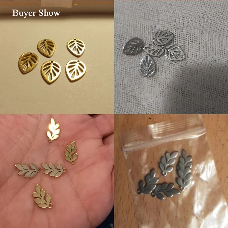 EUEAVAN 5 tk Mini amuletid roostevabast terasest lehtede võlu ehete valmistamisel väikestest taimedest ripats DIY kaelakee käevõru kõrvarõngad kingitus