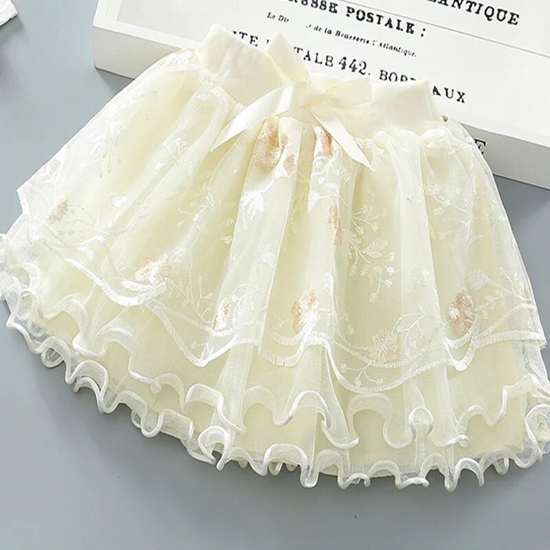 Huumorikarutüdruku lühike seelik poolseelik Uus võrgust seelik pits Mitmekülgne tantsuseelik lastele Four Seasons Korea printsessi seelik