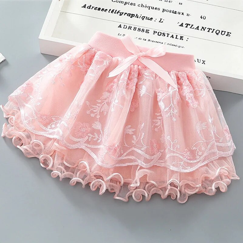 Huumorikarutüdruku lühike seelik poolseelik Uus võrgust seelik pits Mitmekülgne tantsuseelik lastele Four Seasons Korea printsessi seelik