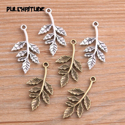 20PCS 16*30mm Metal Alloy 2020 New Two Color Tree Branch Charms Plant pendant For Jewelry Making DIY Handmade Craft
