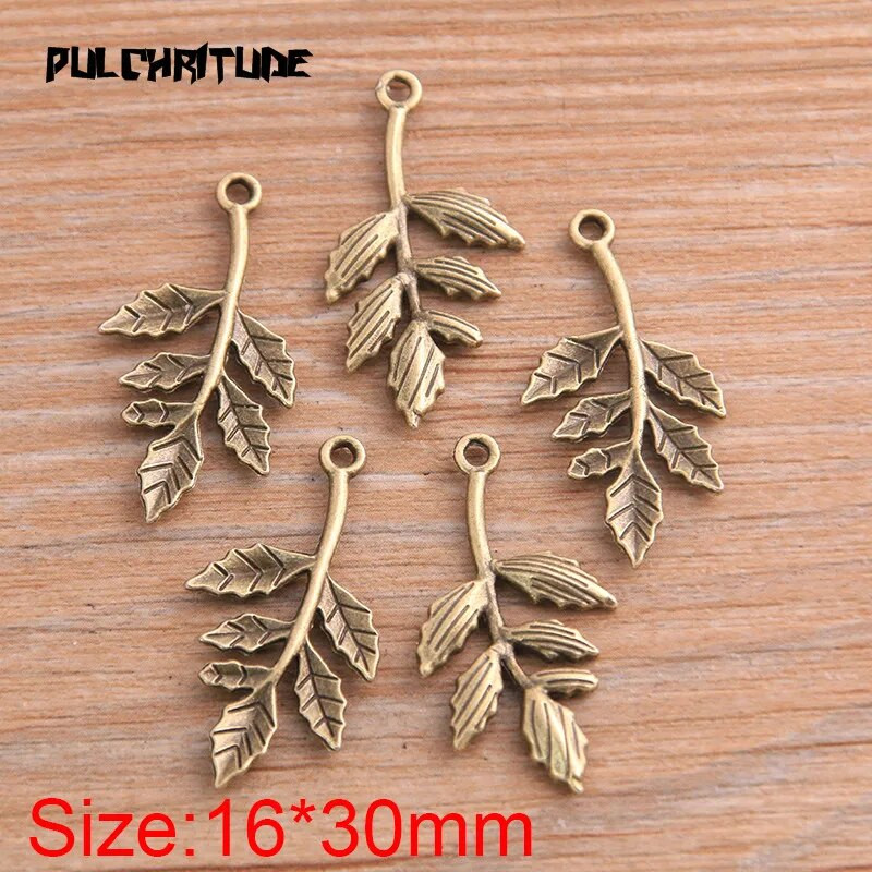 20PCS 16*30mm Metal Alloy 2020 New Two Color Tree Branch Charms Plant pendant For Jewelry Making DIY Handmade Craft