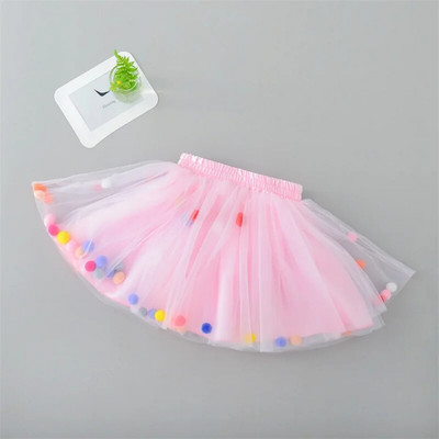 Bebeluş Candy Colorl Tulle Fusta Tutu Bebeluş Fusta Tutu Prinţesă Pom Pom Mini Rochie Îmbrăcăminte pentru copii Pettiskirt Haine pentru fete
