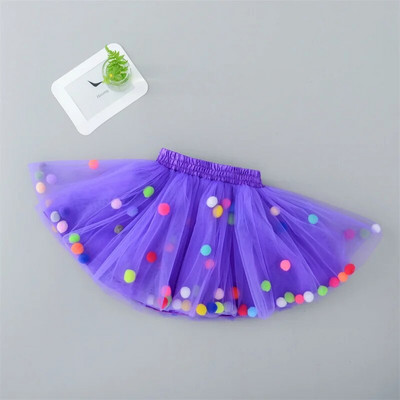 Bebeluş Candy Colorl Tulle Fusta Tutu Bebeluş Fusta Tutu Prinţesă Pom Pom Mini Rochie Îmbrăcăminte pentru copii Pettiskirt Haine pentru fete