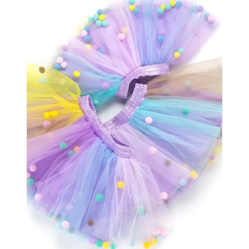 Imiku kommid Colorl Tüll Tutu seelik Baby Tutu seelik Printsess Pom Pom Minikleit Lasteriided Pettiseelik Tüdrukute riided