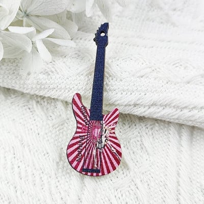ApeUr 10kom/pak. Gitara Drveni privjesci Fit DIY Izrada nakita Glazbeni instrument Naušnica Privjesak Ručno izrađena rukotvorina