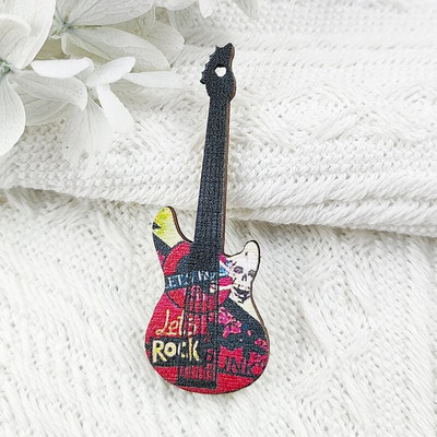 ApeUr 10kom/pak. Gitara Drveni privjesci Fit DIY Izrada nakita Glazbeni instrument Naušnica Privjesak Ručno izrađena rukotvorina