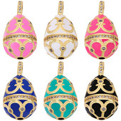 Juya Χειροτεχνία Luxury 18 καρατίων με πραγματικό επιχρυσωμένο μικροπλατό ζιργκόν Υλικό χαλκού DIY Σταγόνα νερού Οβάλ Πολύχρωμα Γούρια από σμάλτο