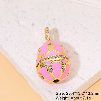 Juya Χειροτεχνία Luxury 18 καρατίων με πραγματικό επιχρυσωμένο μικροπλατό ζιργκόν Υλικό χαλκού DIY Σταγόνα νερού Οβάλ Πολύχρωμα Γούρια από σμάλτο