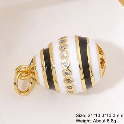 Juya Χειροτεχνία Luxury 18 καρατίων με πραγματικό επιχρυσωμένο μικροπλατό ζιργκόν Υλικό χαλκού DIY Σταγόνα νερού Οβάλ Πολύχρωμα Γούρια από σμάλτο