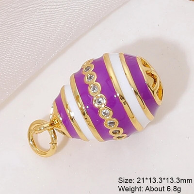 Juya Χειροτεχνία Luxury 18 καρατίων με πραγματικό επιχρυσωμένο μικροπλατό ζιργκόν Υλικό χαλκού DIY Σταγόνα νερού Οβάλ Πολύχρωμα Γούρια από σμάλτο