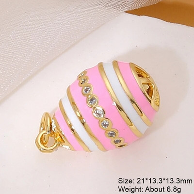 Juya Χειροτεχνία Luxury 18 καρατίων με πραγματικό επιχρυσωμένο μικροπλατό ζιργκόν Υλικό χαλκού DIY Σταγόνα νερού Οβάλ Πολύχρωμα Γούρια από σμάλτο