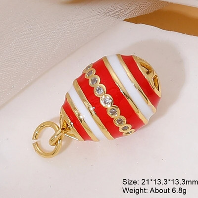 Juya Χειροτεχνία Luxury 18 καρατίων με πραγματικό επιχρυσωμένο μικροπλατό ζιργκόν Υλικό χαλκού DIY Σταγόνα νερού Οβάλ Πολύχρωμα Γούρια από σμάλτο