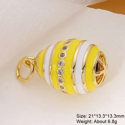 Juya Χειροτεχνία Luxury 18 καρατίων με πραγματικό επιχρυσωμένο μικροπλατό ζιργκόν Υλικό χαλκού DIY Σταγόνα νερού Οβάλ Πολύχρωμα Γούρια από σμάλτο