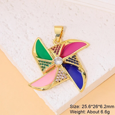 Juya Χειροτεχνία Luxury 18 καρατίων με πραγματικό επιχρυσωμένο μικροπλατό ζιργκόν Υλικό χαλκού DIY Σταγόνα νερού Οβάλ Πολύχρωμα Γούρια από σμάλτο