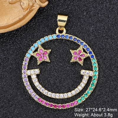 Juya käsitsi valmistatud 18K kullatud naeratusnägu öökull liblikas sidruni emailiga ristikaru ümmargune kotka amuletid naiste isetegemiseks ehete valmistamiseks