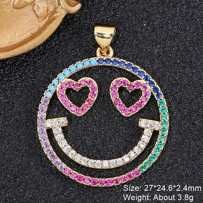 Juya käsitsi valmistatud 18K kullatud naeratusnägu öökull liblikas sidruni emailiga ristikaru ümmargune kotka amuletid naiste isetegemiseks ehete valmistamiseks