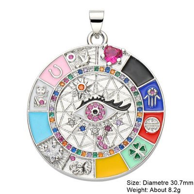 Juya käsitsi valmistatud 18K kullatud naeratusnägu öökull liblikas sidruni emailiga ristikaru ümmargune kotka amuletid naiste isetegemiseks ehete valmistamiseks