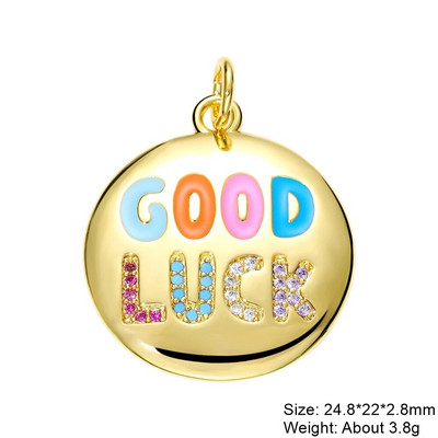 Juya käsitsi valmistatud 18K kullatud naeratusnägu öökull liblikas sidruni emailiga ristikaru ümmargune kotka amuletid naiste isetegemiseks ehete valmistamiseks