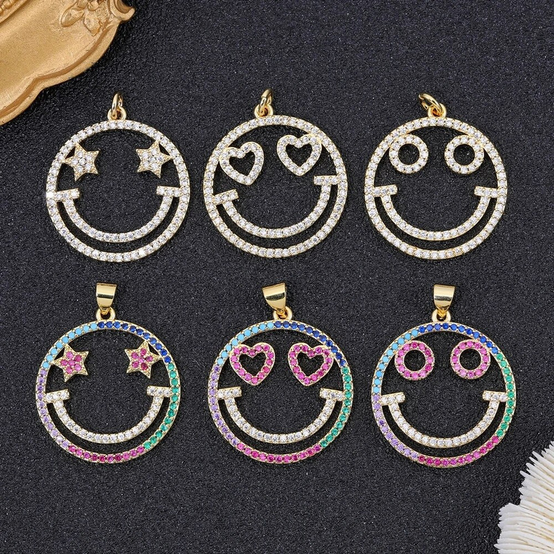 Juya käsitsi valmistatud 18K kullatud naeratusnägu öökull liblikas sidruni emailiga ristikaru ümmargune kotka amuletid naiste isetegemiseks ehete valmistamiseks