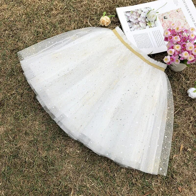 Μόδα Παιδικά Κορίτσια Διχτυωτές Φούστες Παγιέτες Πριγκίπισσα Pretty Stars Φθορίζον λουλουδάτο πλισέ Tutu Κέντημα Κορίτσι Δαντέλα Ρούχα χορού