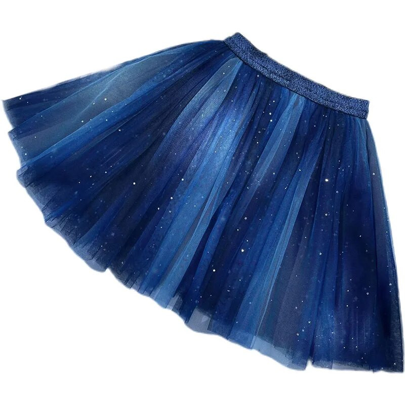 Μόδα Παιδικά Κορίτσια Διχτυωτές Φούστες Παγιέτες Πριγκίπισσα Pretty Stars Φθορίζον λουλουδάτο πλισέ Tutu Κέντημα Κορίτσι Δαντέλα Ρούχα χορού