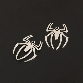 10 τμχ Ασημί χρώμα Halloween Charms Spider Animal Pendant Craft Supplies Pendants For DIY Craft Making Accessorie