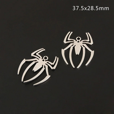 10 vnt Sidabrinės spalvos Helovino pakabukai Spider Animal Pakabukas Amatų reikmenys Pakabukai, skirti „Pasidaryk pats“ amatų kūrimo reikmenys
