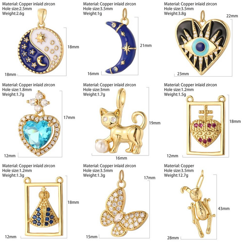 Drugelio katės triušio pakabukai papuošalams gaminant turkišką piktą mėlyną akies širdelę aukso spalvos Ojo turco auskarai, karoliai, apyrankė