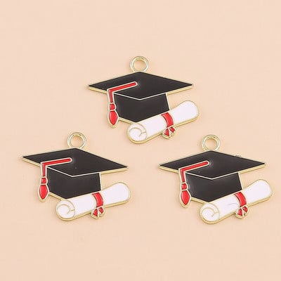 10 vnt Emalio diplomų įteikimo ceremonija Profesorius Studentai skiedinio pakabukai kaklo papuošalams Auskarai „pasidaryk pats“ papuošalų kūrimo priedai