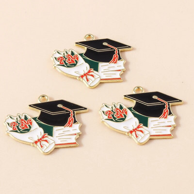 10 vnt Emalio diplomų įteikimo ceremonija Profesorius Studentai skiedinio pakabukai kaklo papuošalams Auskarai „pasidaryk pats“ papuošalų kūrimo priedai