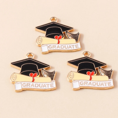 10 vnt Emalio diplomų įteikimo ceremonija Profesorius Studentai skiedinio pakabukai kaklo papuošalams Auskarai „pasidaryk pats“ papuošalų kūrimo priedai