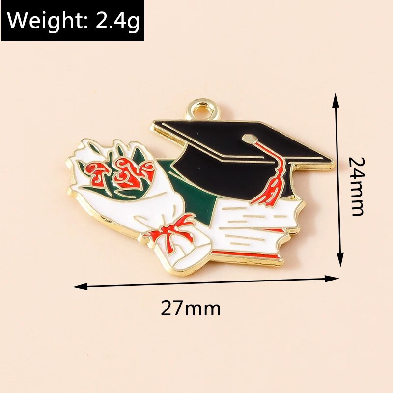 10 vnt Emalio diplomų įteikimo ceremonija Profesorius Studentai skiedinio pakabukai kaklo papuošalams Auskarai „pasidaryk pats“ papuošalų kūrimo priedai