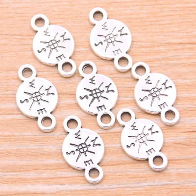 30 vnt. Mišinys 8 Stilių Nuotraukų Spalva Cinko lydinio Retro pakabukai Akytosios jungtys Linker „Pasidaryk pats“ žavesio papuošalų aksesuaras